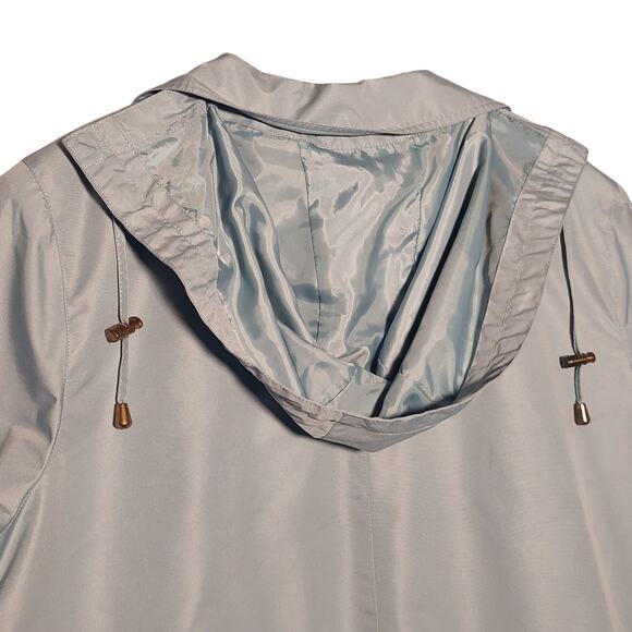 Blair Jacket Raincoat Windbreaker Button Up VTG 90's Women's Sz XXXL Light Blue - Picture 4 of 9